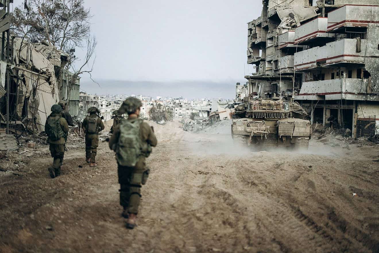 Gaza street with tank at seaside IDF photo