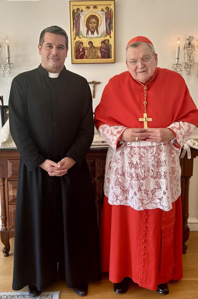 Cardinal Raymond Burke and Fr Javier Olivera Ravasi