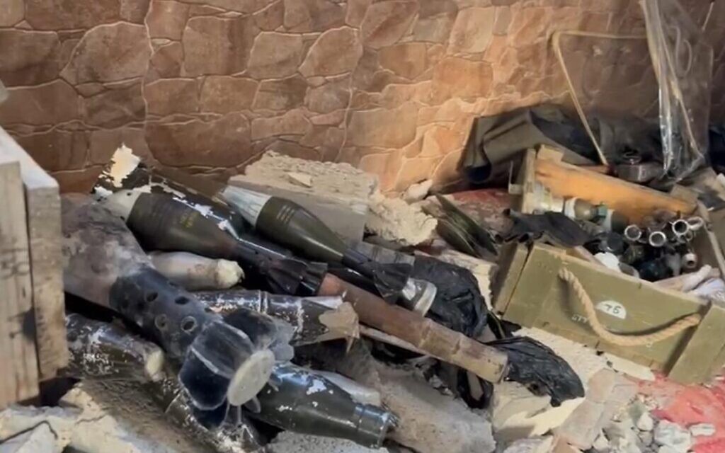 Hamas weapons from Nasser hospital Khan Younis IDF photo