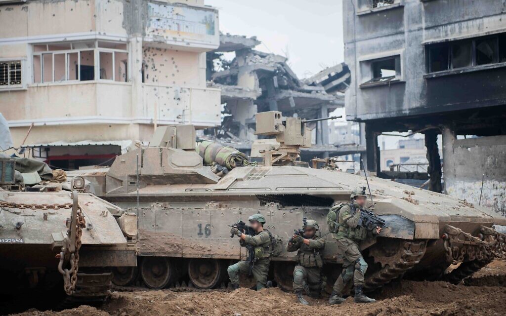 Israeli soldiers and armored personnel carriers IDF photo