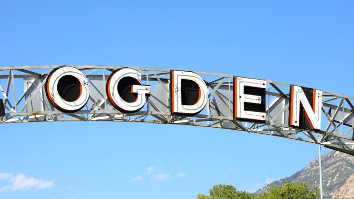 Ogden UT town sign, cropped