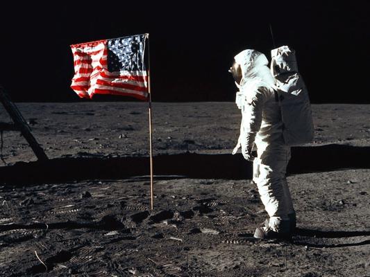 NASA photo astronaut on the moon 