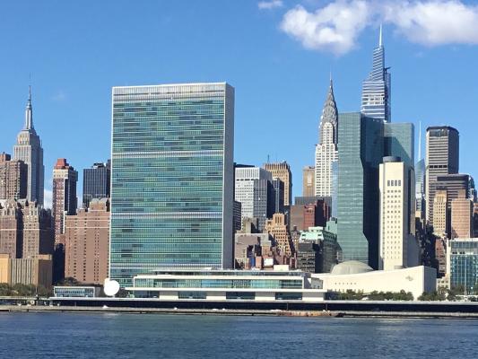 NYC skyline and United Nations