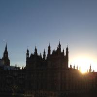 Silhouette of Big Ben and Parliament