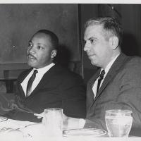 Martin Luther King Jr and Robert Wechsler of American Jewish Congress, 1963. Wikimedia.