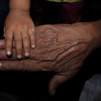 Big and Small Grandpa and grandchild