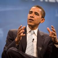 Barack Obama gesticulates