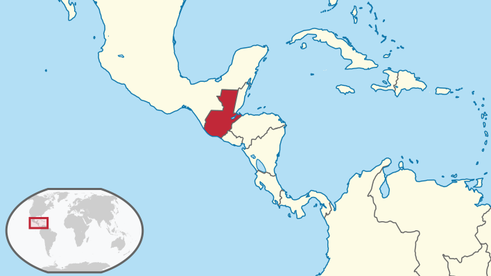 Central American map, Guatemala