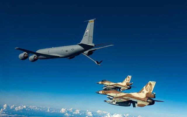 KC 135 and Israeli F-16s IDF photo