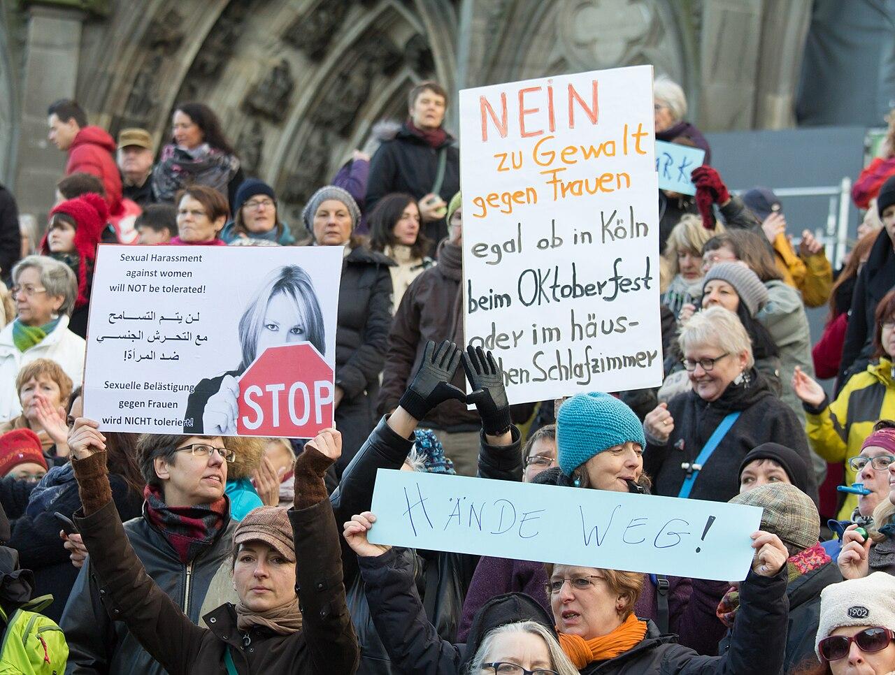Flashmob against rape by foreigners Germany wikimedia