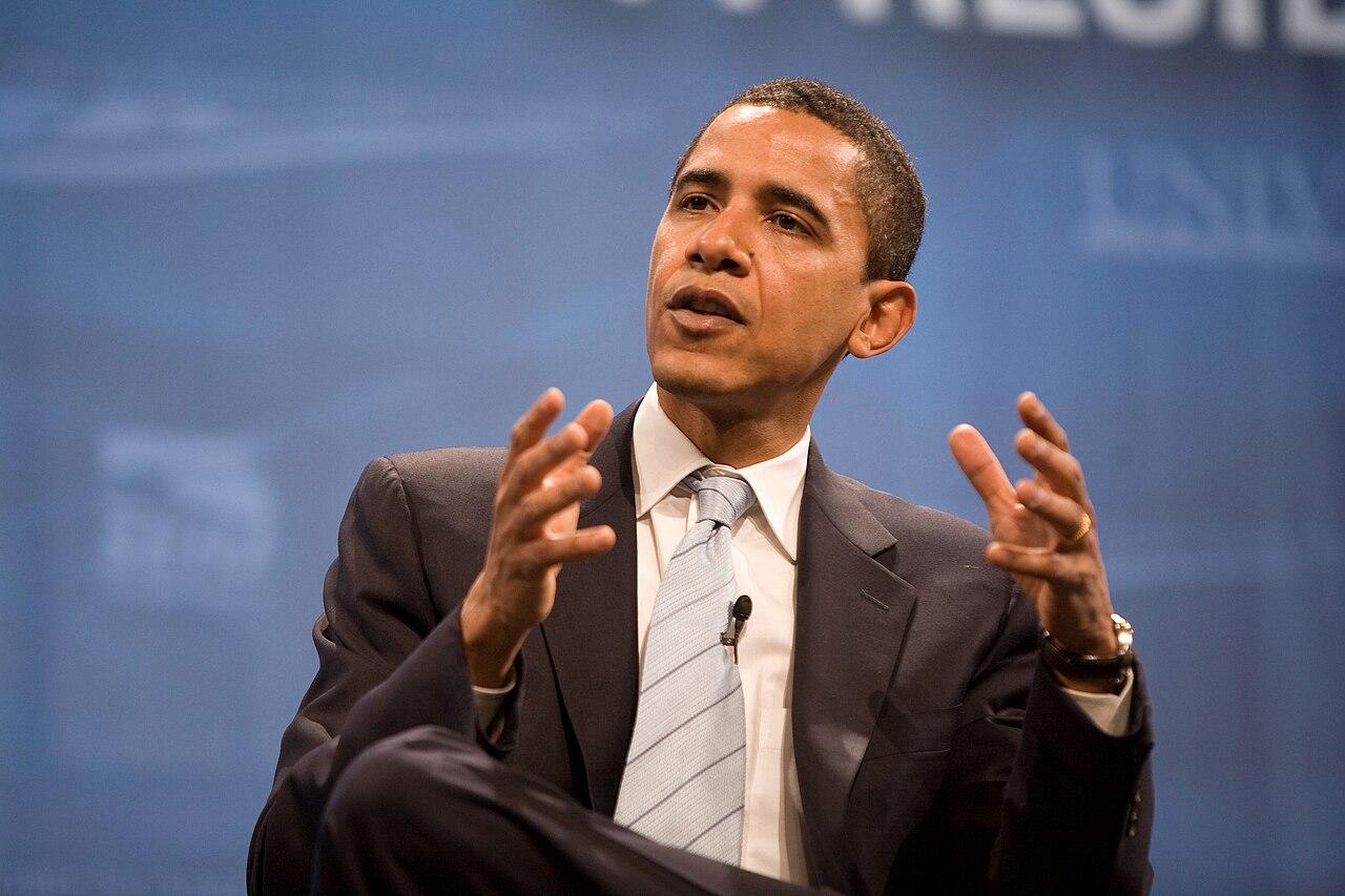 Barack Obama gesticulates