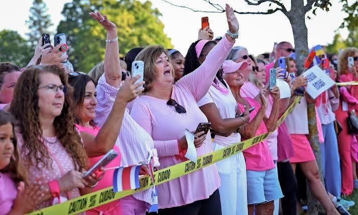 Women in pink supporters of Lindsay Clancy